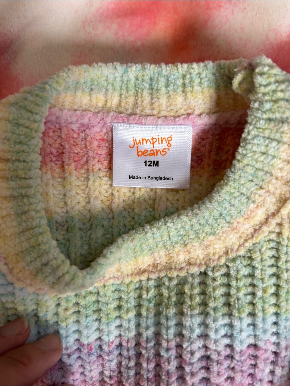 Cat & Jack Rainbow Chenille & Tie Dye Velour Sweater Set 12 MOS - Picture 5 of 8